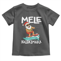 Mele Kalikimaka Toddler T Shirt Santa Water Skiing Summer Beach Hawaiian Christmas In July - Wonder Print Shop