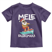 Mele Kalikimaka Toddler T Shirt Santa Water Skiing Summer Beach Hawaiian Christmas In July - Wonder Print Shop