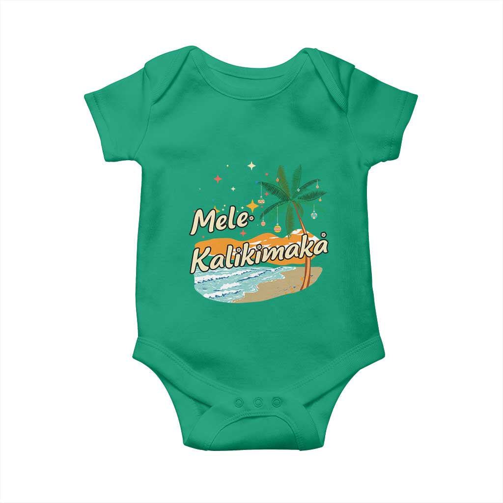 Retro Christmas In July Summer Beach Hawaii Baby Onesie Mele Kalikimaka - Wonder Print Shop