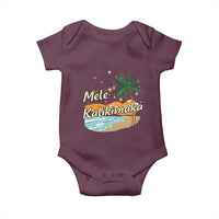 Retro Christmas In July Summer Beach Hawaii Baby Onesie Mele Kalikimaka - Wonder Print Shop