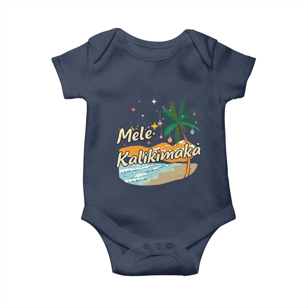 Retro Christmas In July Summer Beach Hawaii Baby Onesie Mele Kalikimaka - Wonder Print Shop