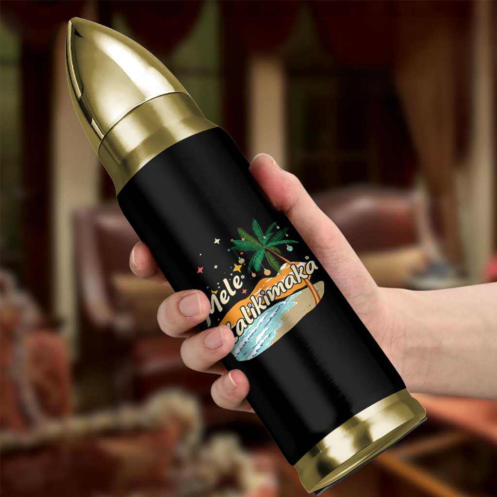 Retro Christmas In July Summer Beach Hawaii Bullet Tumbler Mele Kalikimaka - Wonder Print Shop