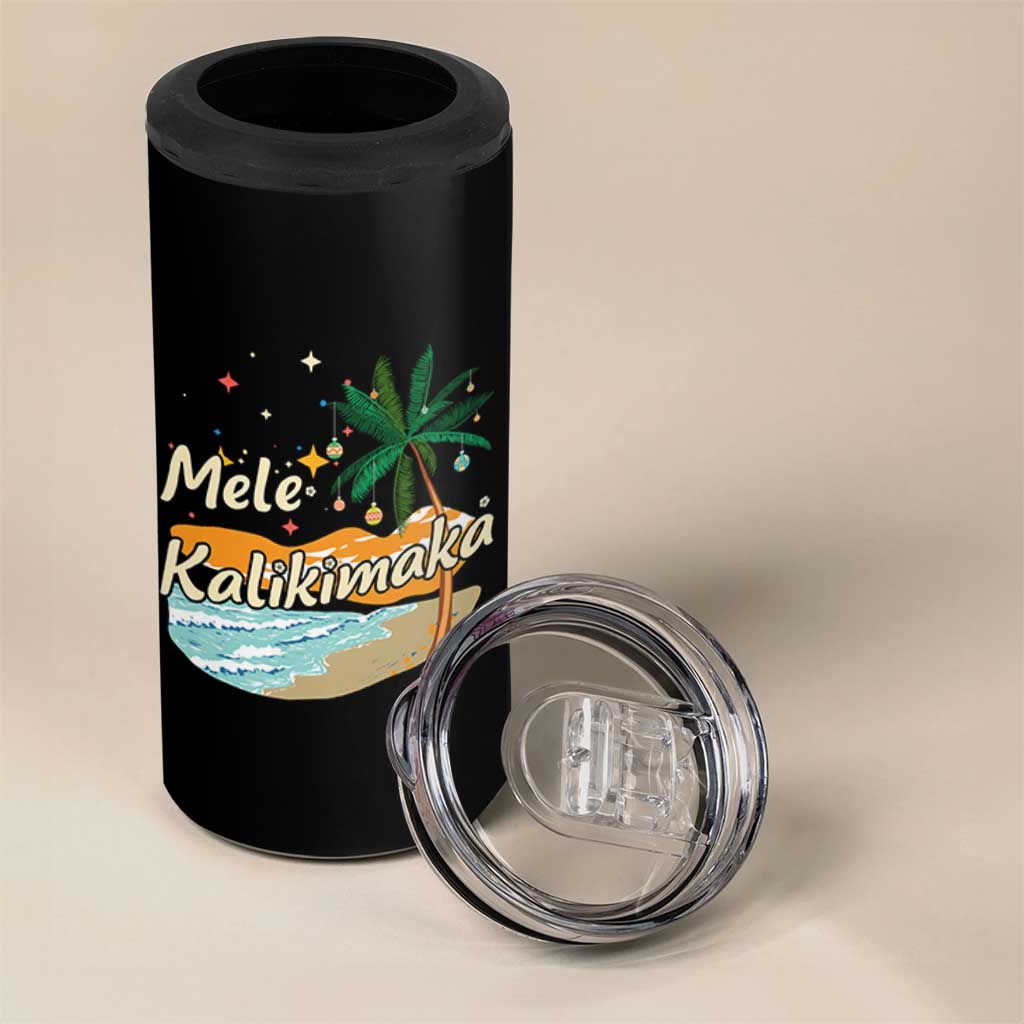Retro Christmas In July Summer Beach Hawaii 4 in 1 Can Cooler Tumbler Mele Kalikimaka - Wonder Print Shop