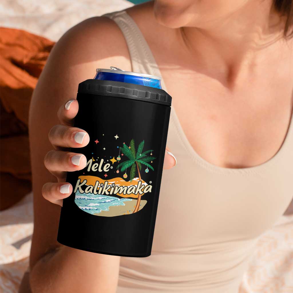 Retro Christmas In July Summer Beach Hawaii 4 in 1 Can Cooler Tumbler Mele Kalikimaka - Wonder Print Shop