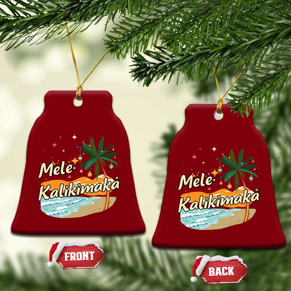 Retro Xmas In July Summer Beach Hawaii Ceramic Ornament Mele Kalikimaka - Wonder Print Shop