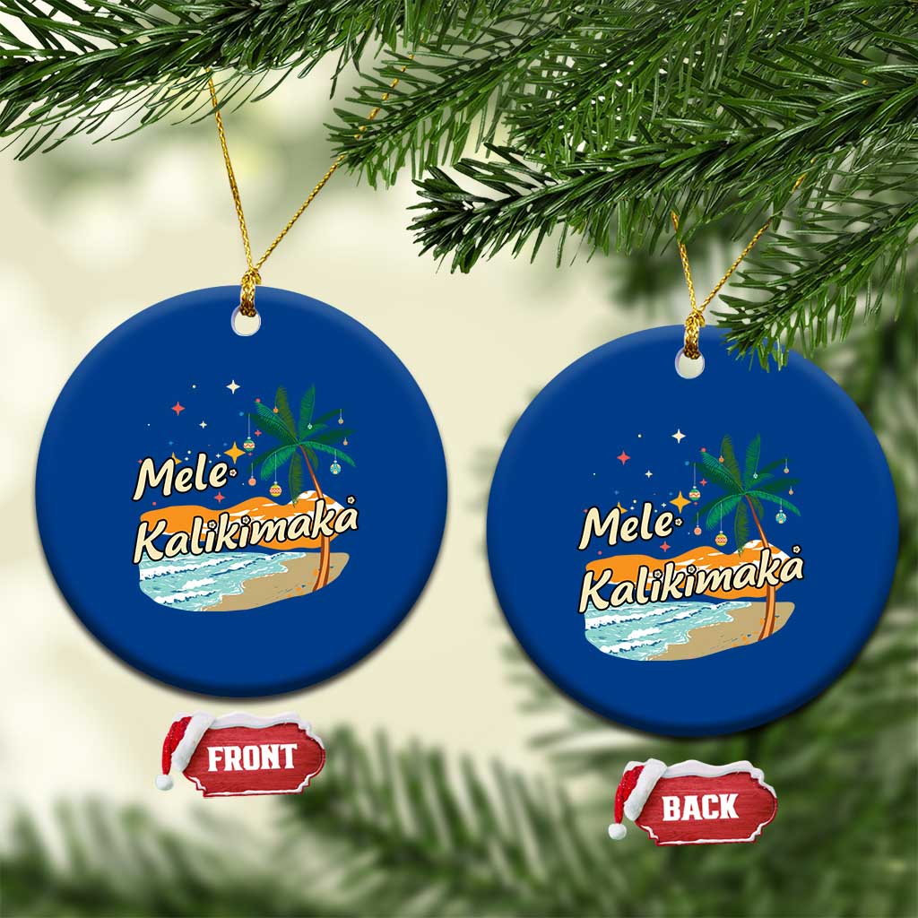 Retro Xmas In July Summer Beach Hawaii Ceramic Ornament Mele Kalikimaka - Wonder Print Shop
