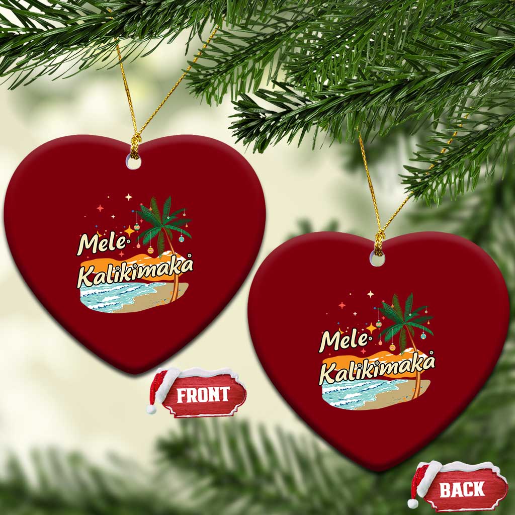 Retro Xmas In July Summer Beach Hawaii Ceramic Ornament Mele Kalikimaka - Wonder Print Shop