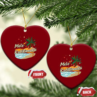 Retro Xmas In July Summer Beach Hawaii Ceramic Ornament Mele Kalikimaka - Wonder Print Shop
