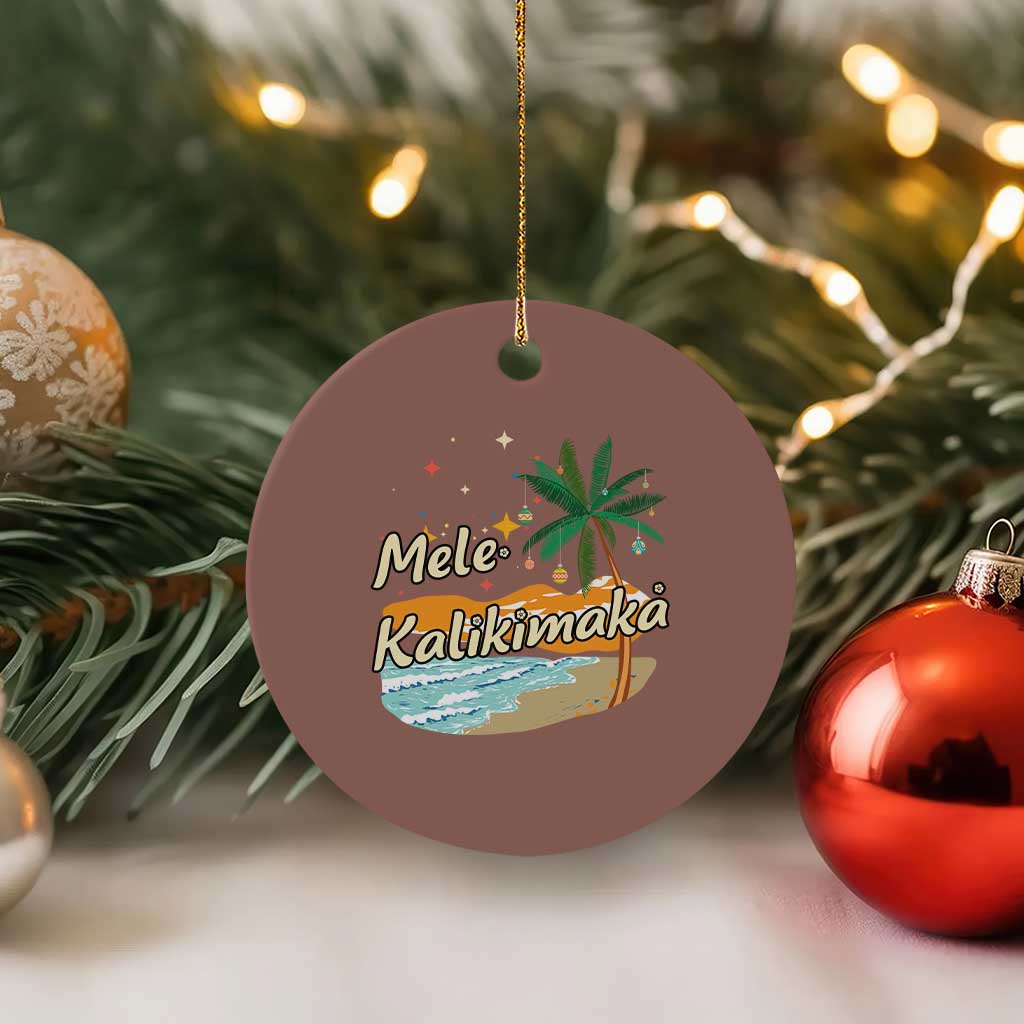 Retro Xmas In July Summer Beach Hawaii Ceramic Ornament Mele Kalikimaka - Wonder Print Shop