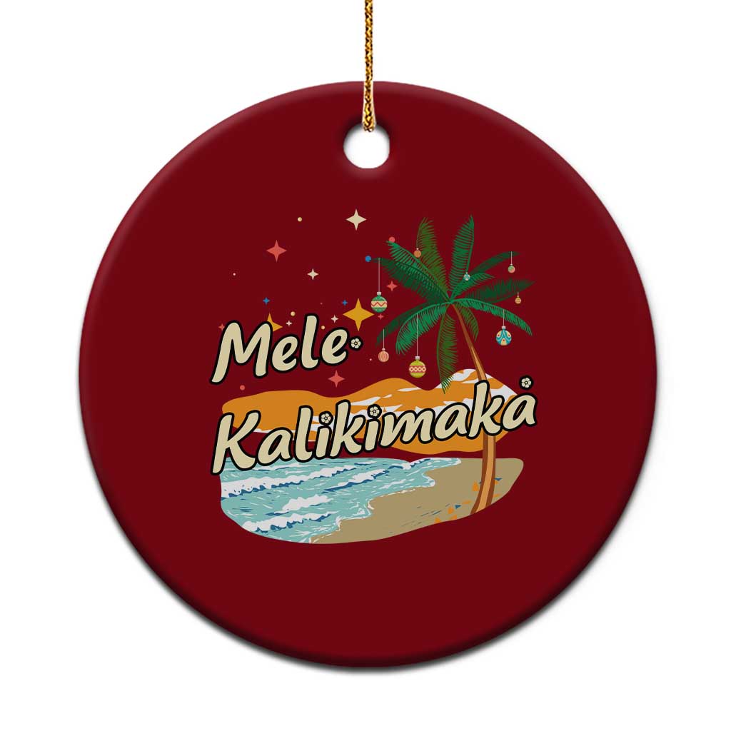 Retro Xmas In July Summer Beach Hawaii Ceramic Ornament Mele Kalikimaka - Wonder Print Shop