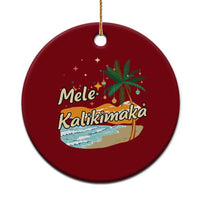 Retro Xmas In July Summer Beach Hawaii Ceramic Ornament Mele Kalikimaka - Wonder Print Shop