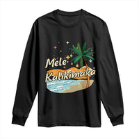 Retro Christmas In July Summer Beach Hawaii Long Sleeve Shirt Mele Kalikimaka - Wonder Print Shop
