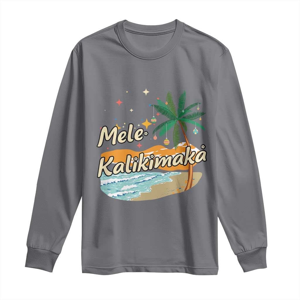Retro Christmas In July Summer Beach Hawaii Long Sleeve Shirt Mele Kalikimaka - Wonder Print Shop