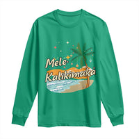 Retro Christmas In July Summer Beach Hawaii Long Sleeve Shirt Mele Kalikimaka - Wonder Print Shop