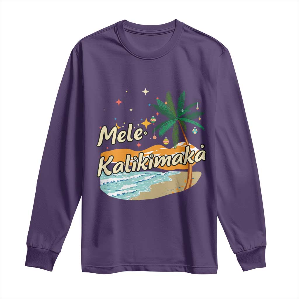 Retro Christmas In July Summer Beach Hawaii Long Sleeve Shirt Mele Kalikimaka - Wonder Print Shop