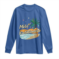 Retro Christmas In July Summer Beach Hawaii Long Sleeve Shirt Mele Kalikimaka - Wonder Print Shop