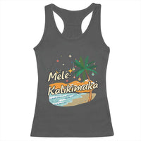 Retro Christmas In July Summer Beach Hawaii Racerback Tank Top Mele Kalikimaka - Wonder Print Shop