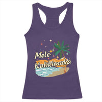 Retro Christmas In July Summer Beach Hawaii Racerback Tank Top Mele Kalikimaka - Wonder Print Shop