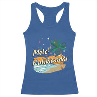 Retro Christmas In July Summer Beach Hawaii Racerback Tank Top Mele Kalikimaka - Wonder Print Shop
