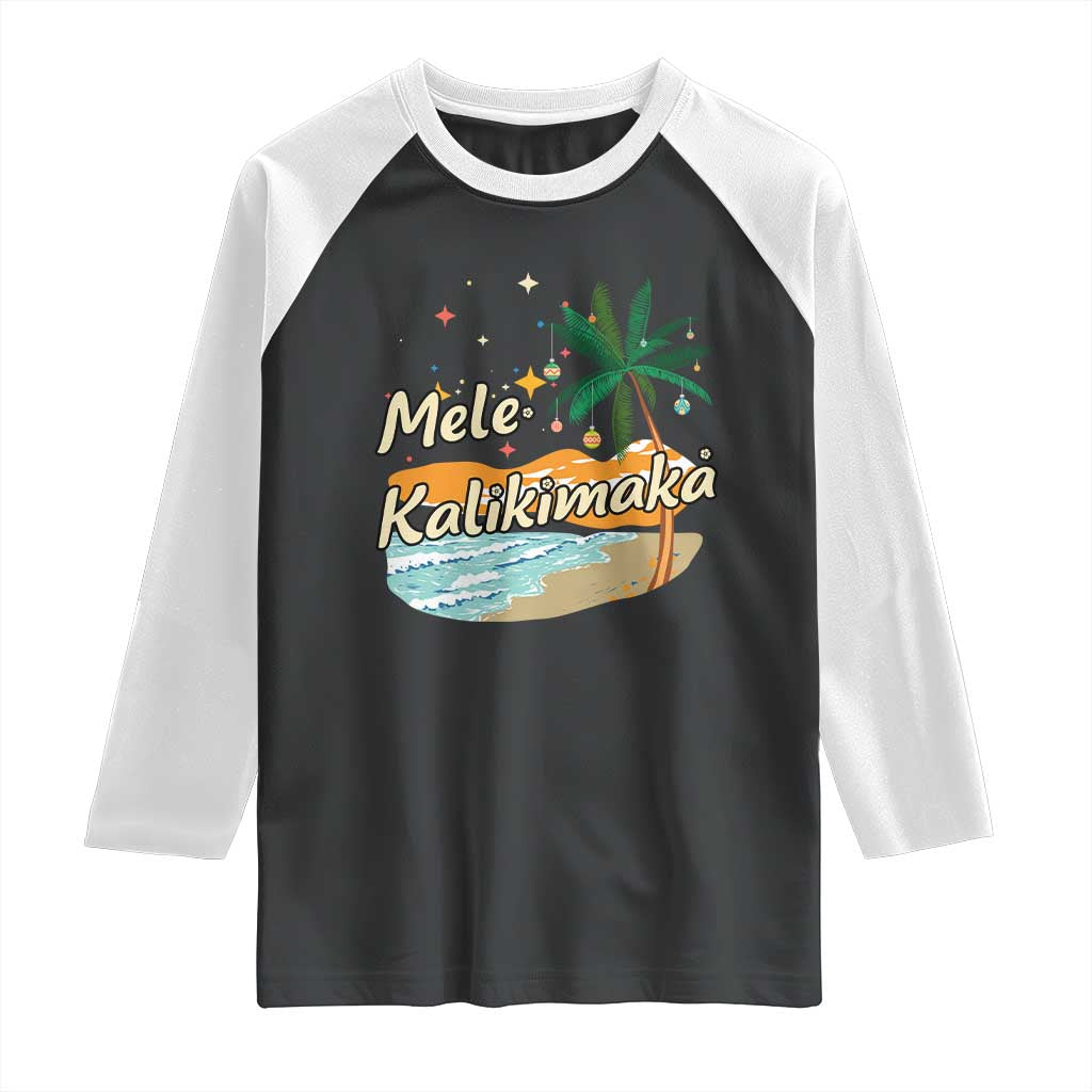 Retro Christmas In July Summer Beach Hawaii Raglan Shirt Mele Kalikimaka - Wonder Print Shop