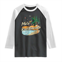 Retro Christmas In July Summer Beach Hawaii Raglan Shirt Mele Kalikimaka - Wonder Print Shop
