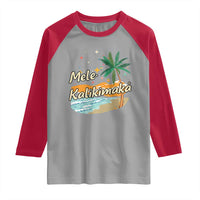 Retro Christmas In July Summer Beach Hawaii Raglan Shirt Mele Kalikimaka - Wonder Print Shop