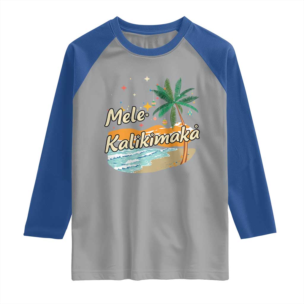 Retro Christmas In July Summer Beach Hawaii Raglan Shirt Mele Kalikimaka - Wonder Print Shop