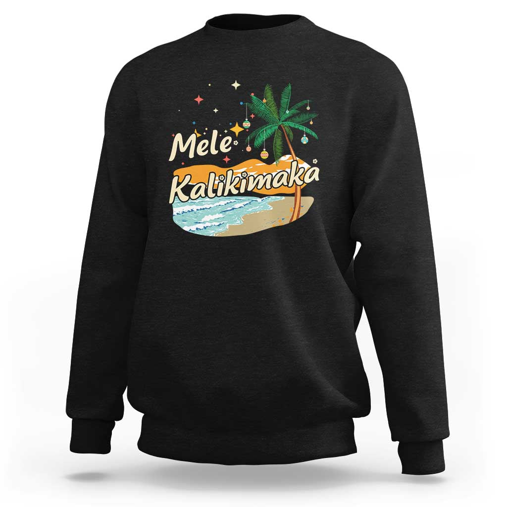 Retro Christmas In July Summer Beach Hawaii Sweatshirt Mele Kalikimaka - Wonder Print Shop