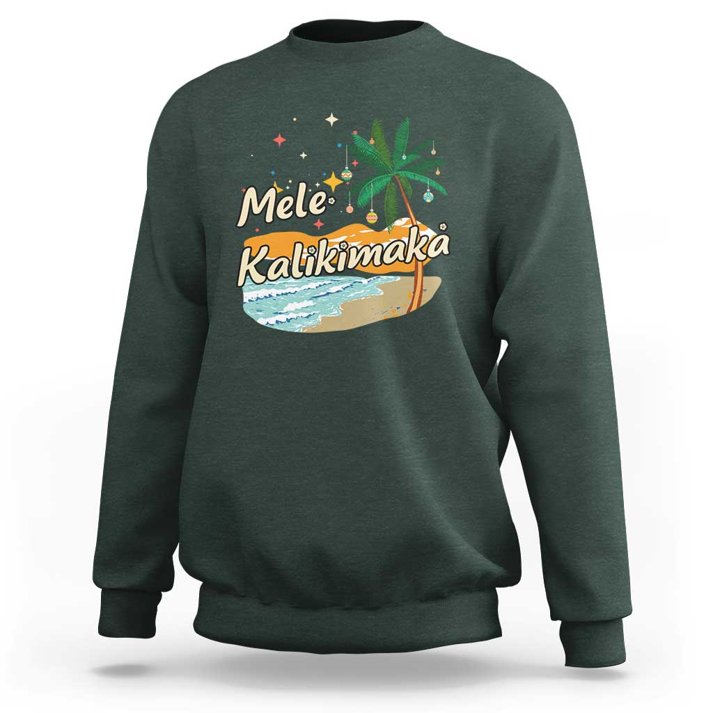 Retro Christmas In July Summer Beach Hawaii Sweatshirt Mele Kalikimaka - Wonder Print Shop