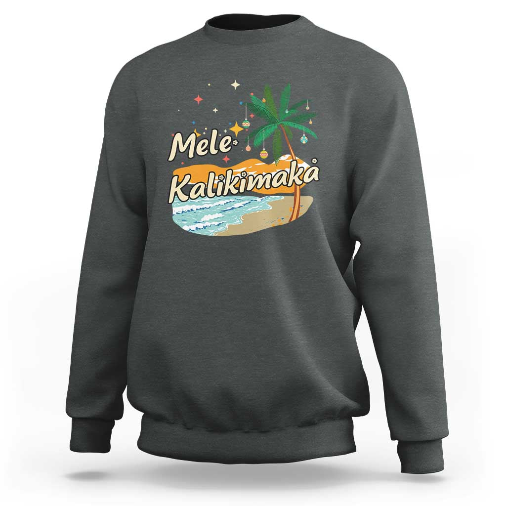 Retro Christmas In July Summer Beach Hawaii Sweatshirt Mele Kalikimaka - Wonder Print Shop