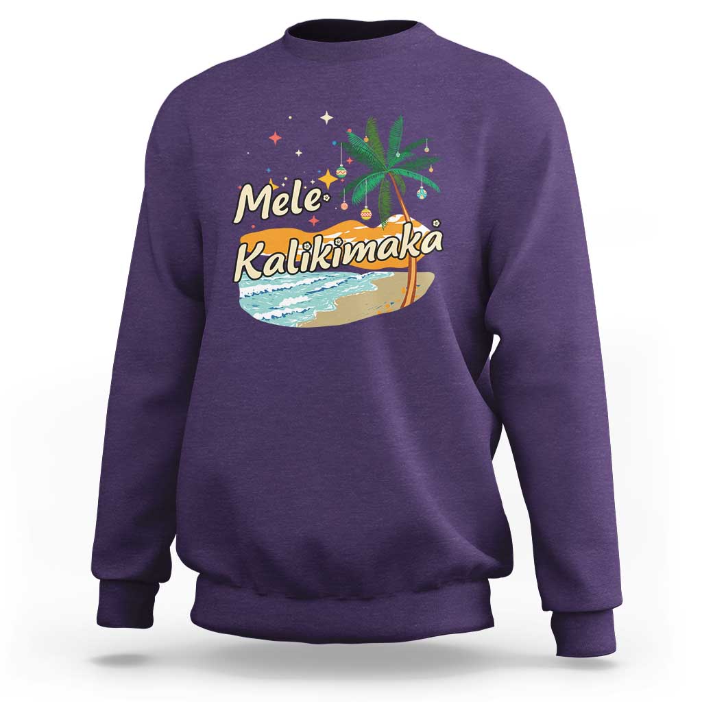 Retro Christmas In July Summer Beach Hawaii Sweatshirt Mele Kalikimaka - Wonder Print Shop