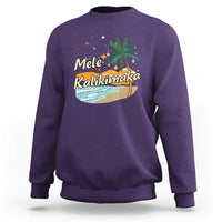 Retro Christmas In July Summer Beach Hawaii Sweatshirt Mele Kalikimaka - Wonder Print Shop