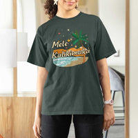 Retro Christmas In July Summer Beach Hawaii T Shirt For Women Mele Kalikimaka - Wonder Print Shop