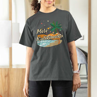 Retro Christmas In July Summer Beach Hawaii T Shirt For Women Mele Kalikimaka - Wonder Print Shop