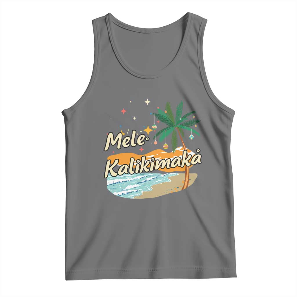 Retro Christmas In July Summer Beach Hawaii Tank Top Mele Kalikimaka - Wonder Print Shop