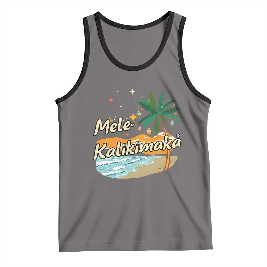 Retro Christmas In July Summer Beach Hawaii Tank Top Mele Kalikimaka - Wonder Print Shop