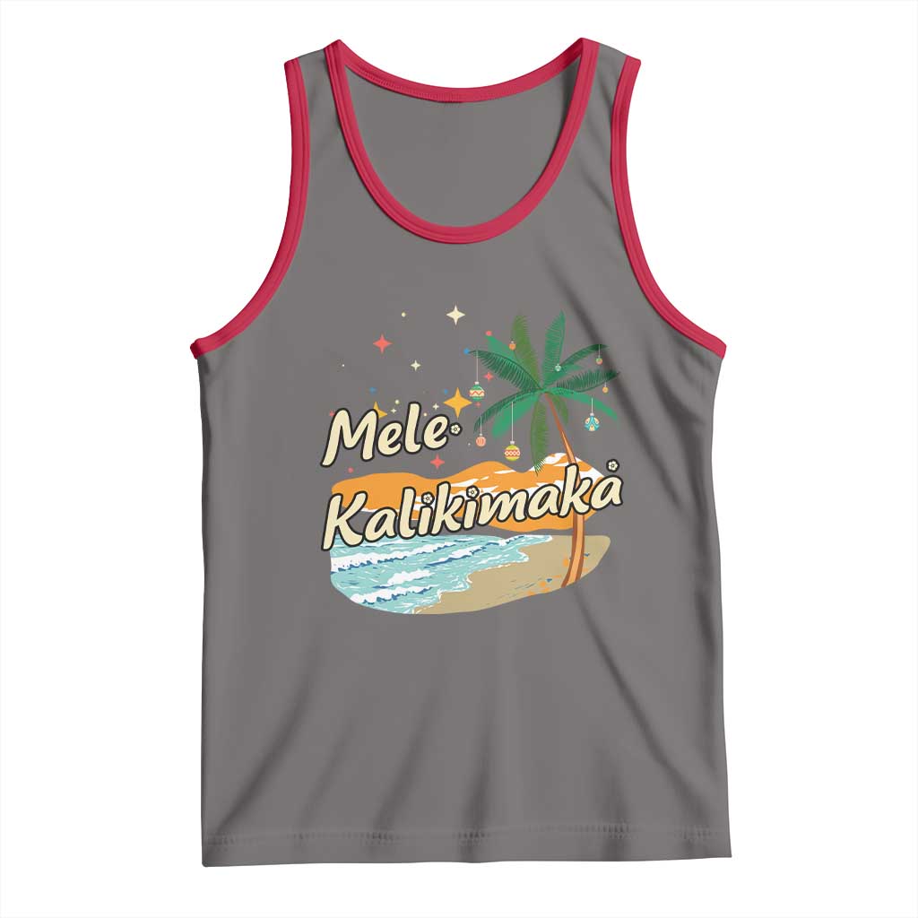 Retro Christmas In July Summer Beach Hawaii Tank Top Mele Kalikimaka - Wonder Print Shop