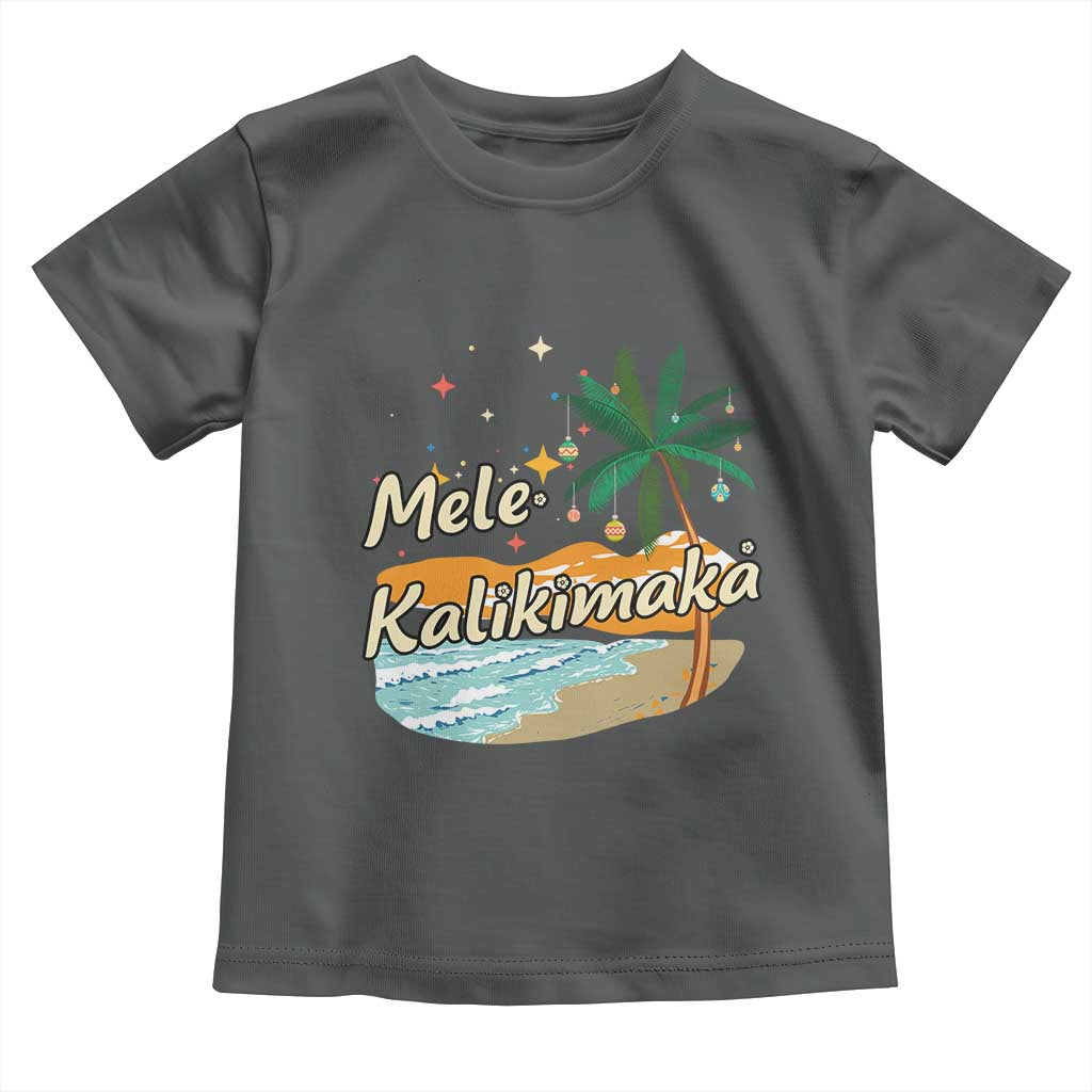 Retro Christmas In July Summer Beach Hawaii Toddler T Shirt Mele Kalikimaka - Wonder Print Shop