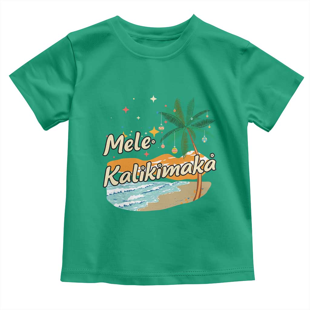 Retro Christmas In July Summer Beach Hawaii Toddler T Shirt Mele Kalikimaka - Wonder Print Shop