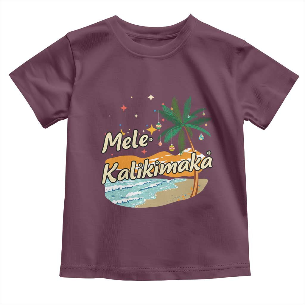 Retro Christmas In July Summer Beach Hawaii Toddler T Shirt Mele Kalikimaka - Wonder Print Shop