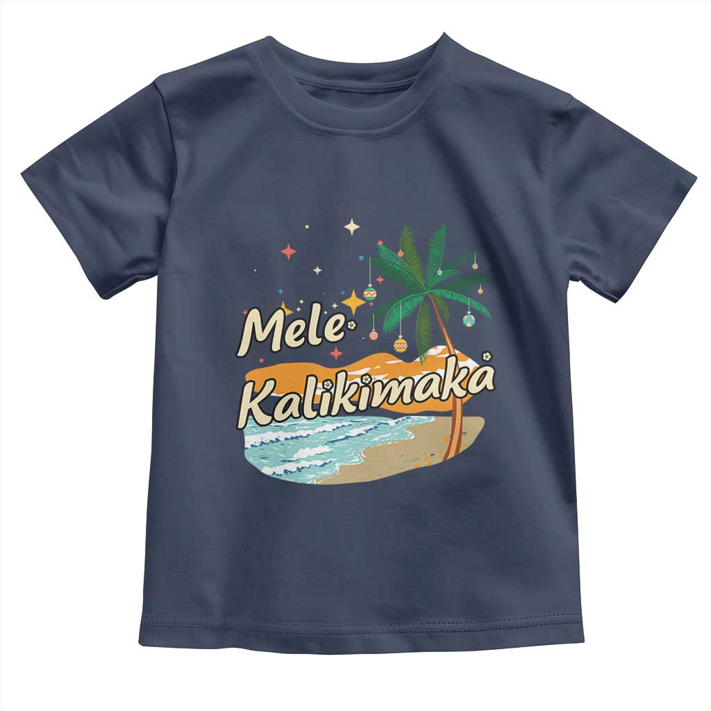 Retro Christmas In July Summer Beach Hawaii Toddler T Shirt Mele Kalikimaka - Wonder Print Shop