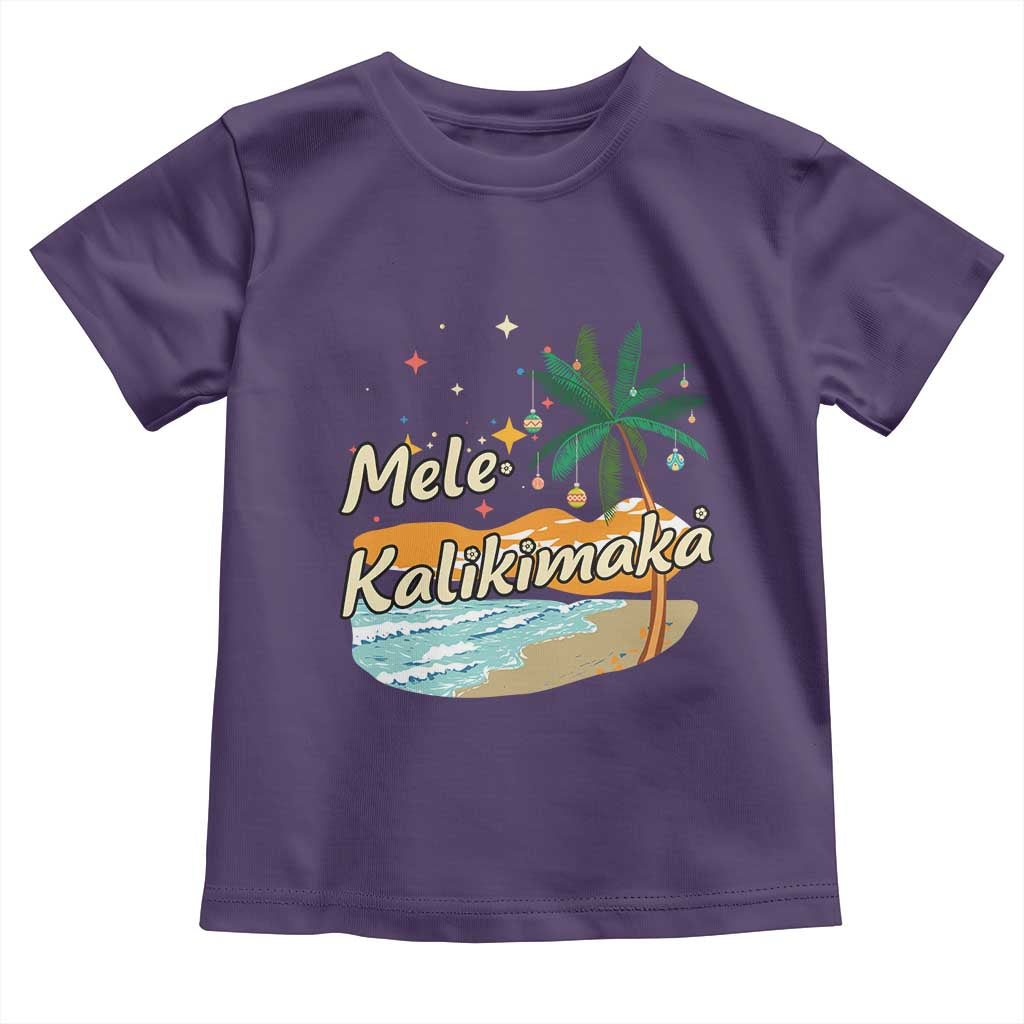 Retro Christmas In July Summer Beach Hawaii Toddler T Shirt Mele Kalikimaka - Wonder Print Shop