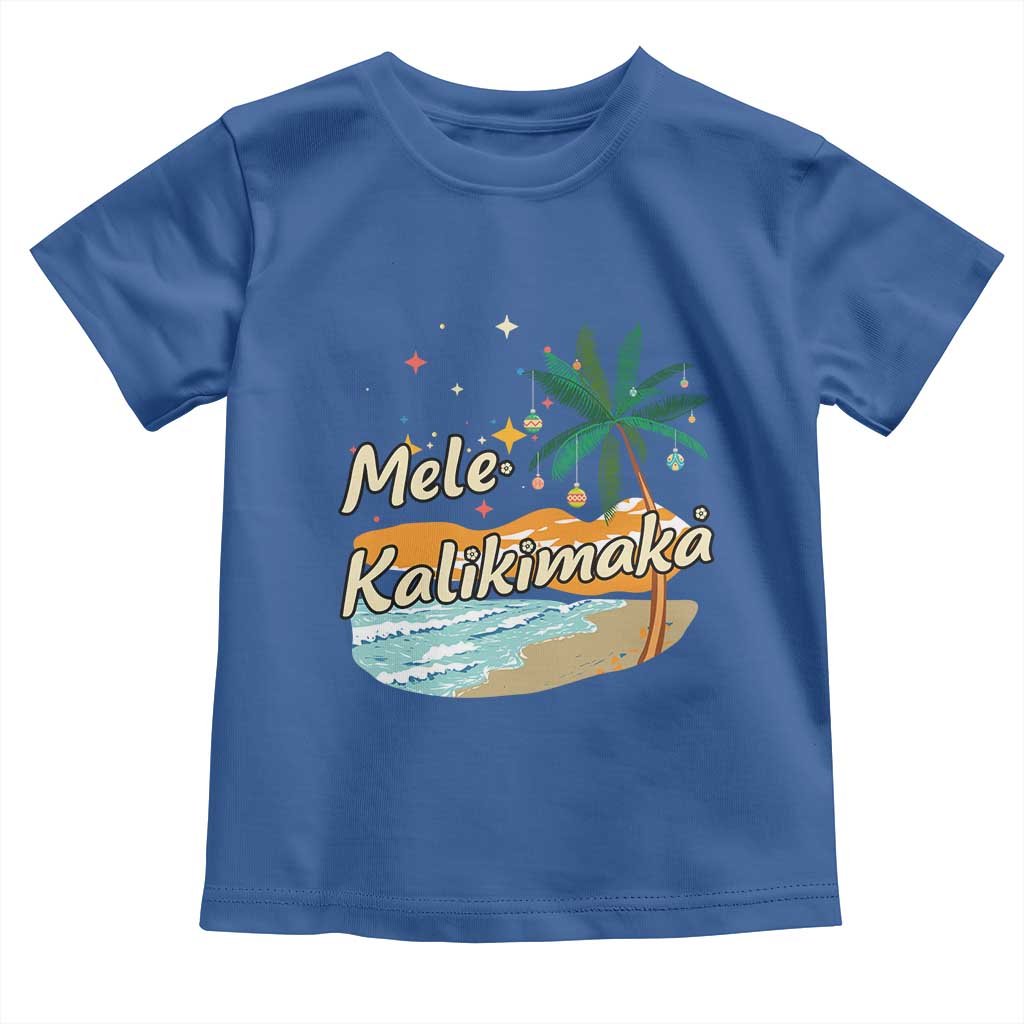 Retro Christmas In July Summer Beach Hawaii Toddler T Shirt Mele Kalikimaka - Wonder Print Shop