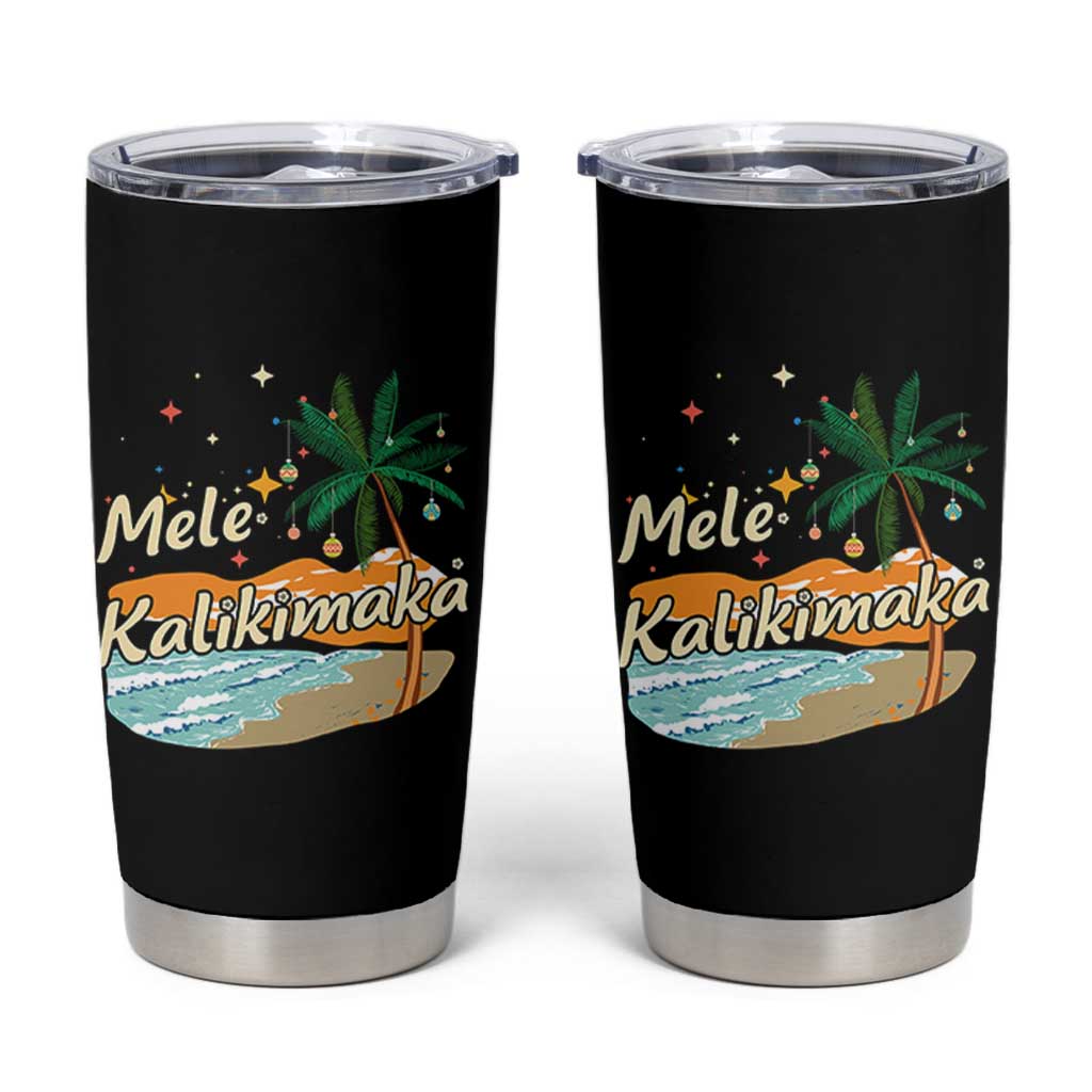 Retro Christmas In July Summer Beach Hawaii Tumbler Cup Mele Kalikimaka - Wonder Print Shop