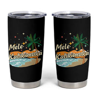 Retro Christmas In July Summer Beach Hawaii Tumbler Cup Mele Kalikimaka - Wonder Print Shop