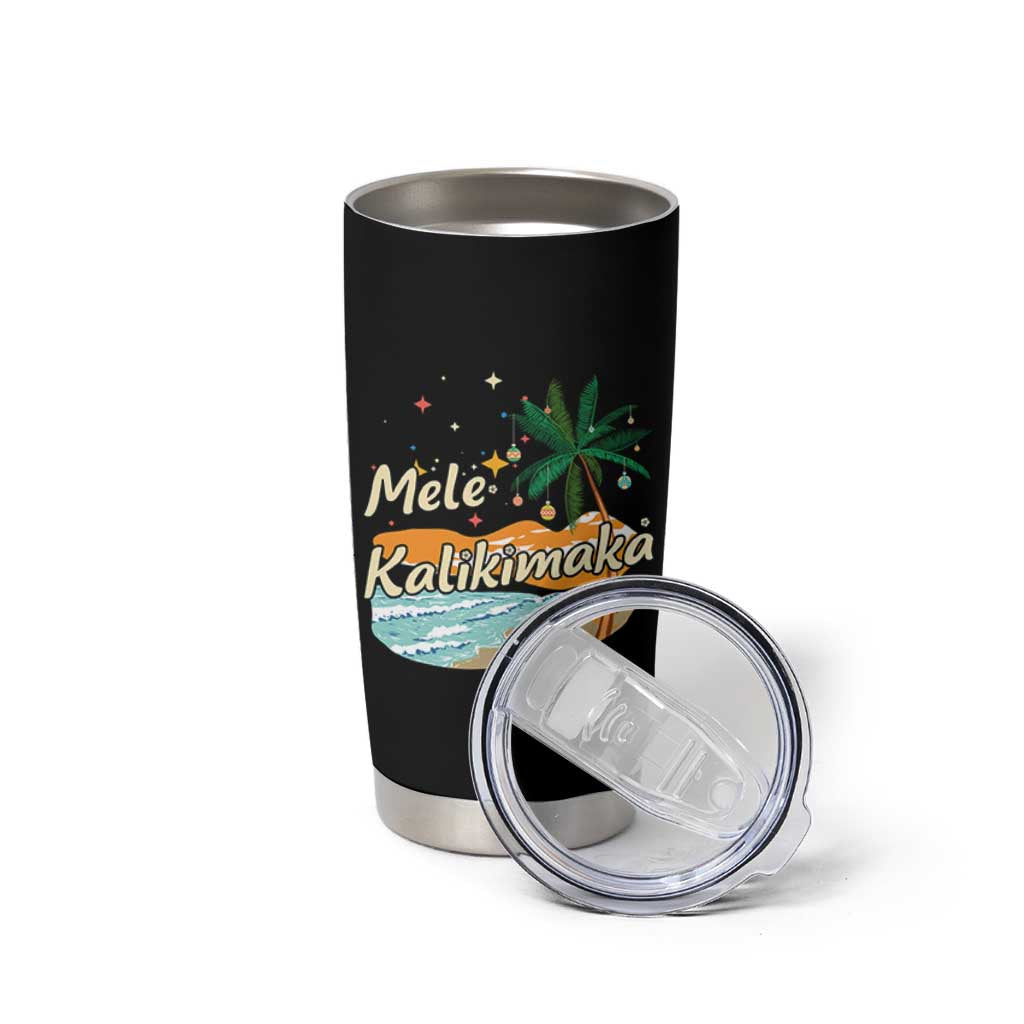 Retro Christmas In July Summer Beach Hawaii Tumbler Cup Mele Kalikimaka - Wonder Print Shop