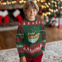 Retro Christmas In July Summer Beach Hawaii Knitted Sweatshirt Mele Kalikimaka - Wonder Print Shop