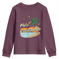 Retro Christmas In July Summer Beach Hawaii Youth Sweatshirt Mele Kalikimaka - Wonder Print Shop