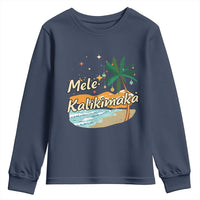 Retro Christmas In July Summer Beach Hawaii Youth Sweatshirt Mele Kalikimaka - Wonder Print Shop
