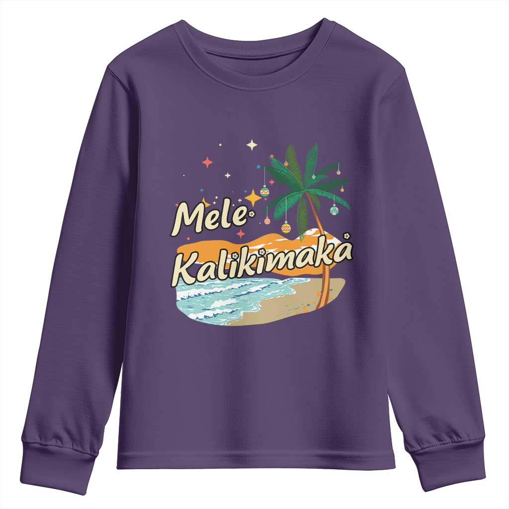 Retro Christmas In July Summer Beach Hawaii Youth Sweatshirt Mele Kalikimaka - Wonder Print Shop